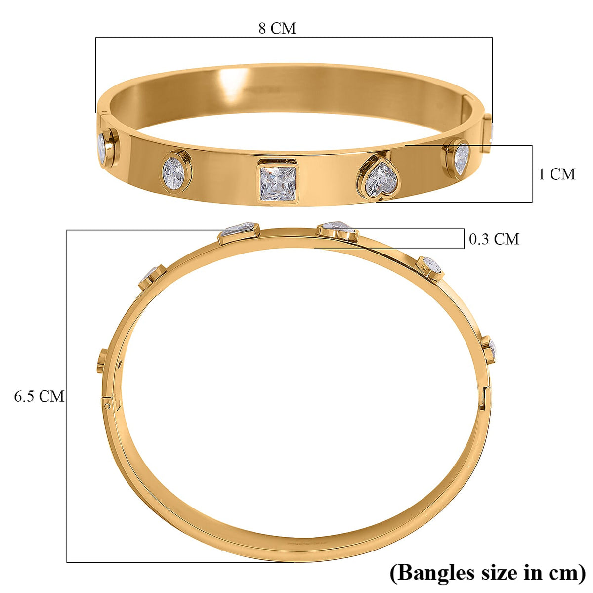 Cubic Zirconia Bangle (Size 7.5) - Yellow 7855492 7