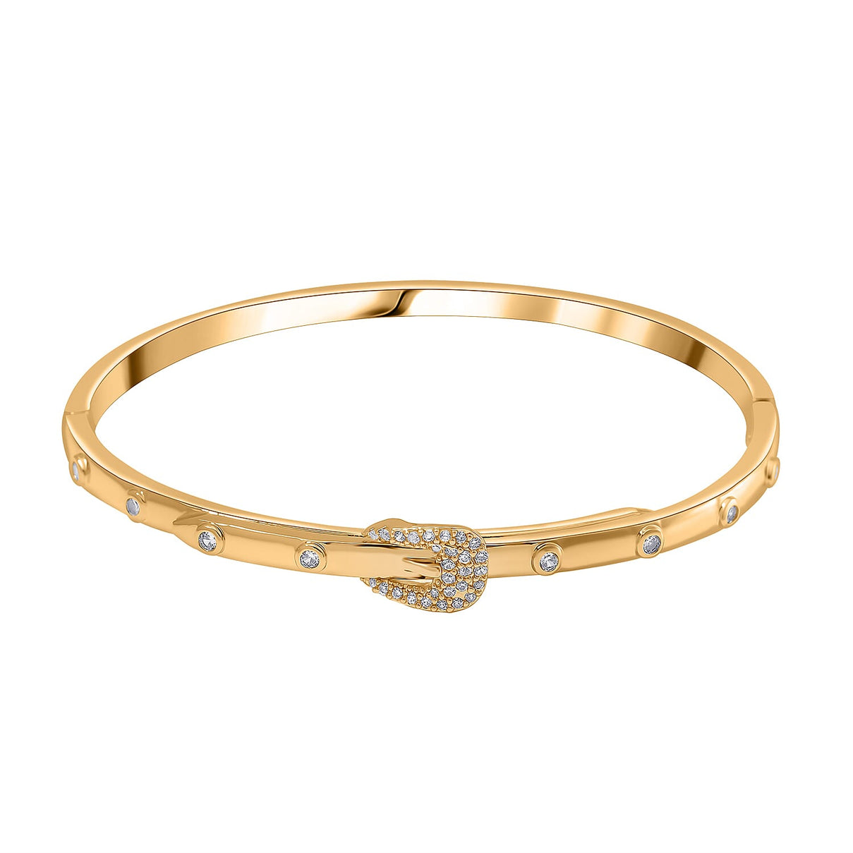 Designer Inspired - Cubic Zirconia Buckle Bangle in Size 7.5 7841941 0