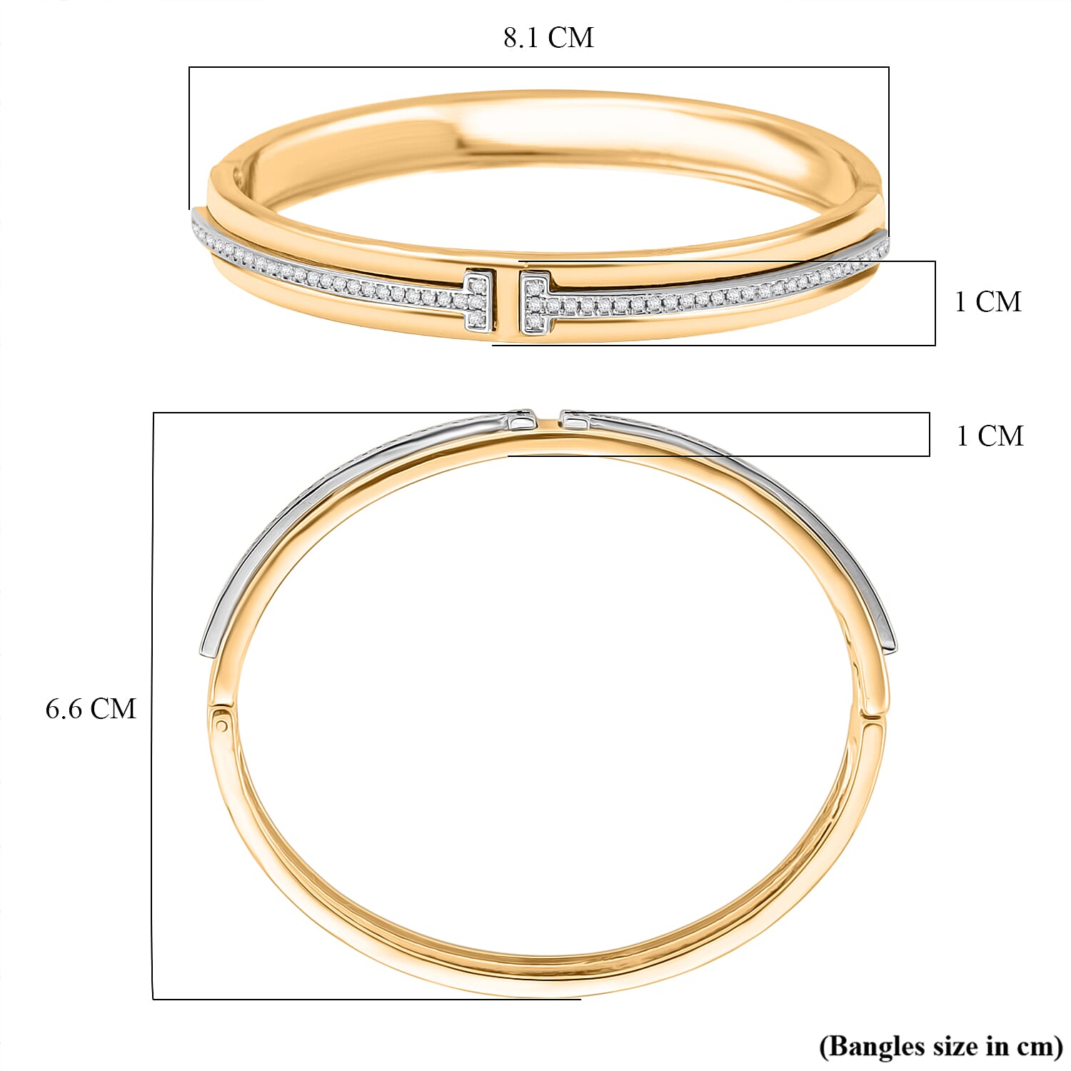 White Cubic Zirconia Bangle (Size - 7) 1.20 Ct. 8192607 5