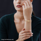 Desiner Inspired- Cubic Zirconia Bangle (Size - 7. 5) in Yellow Gold Tone
