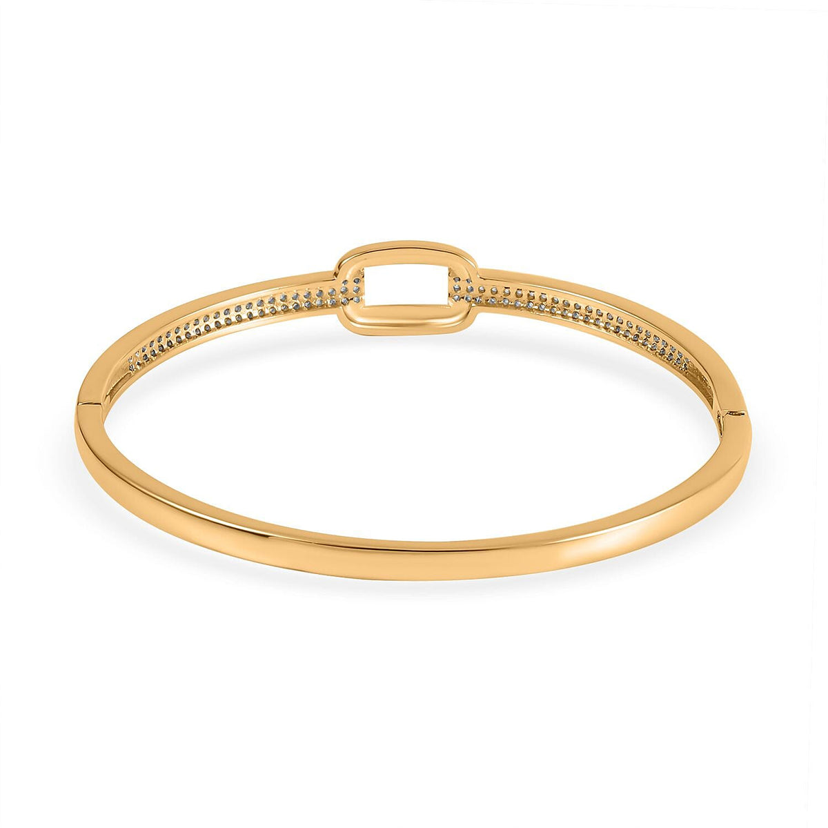 Desiner Inspired- Cubic Zirconia Bangle (Size - 7. 5) in Yellow Gold Tone 7606507 4