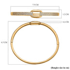 Desiner Inspired- Cubic Zirconia Bangle (Size - 7. 5) in Yellow Gold Tone