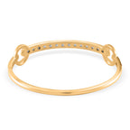 White Cubic Zirconia Bangle (Size - 7.5) in Yellow Gold Tone 1.20 Ct.