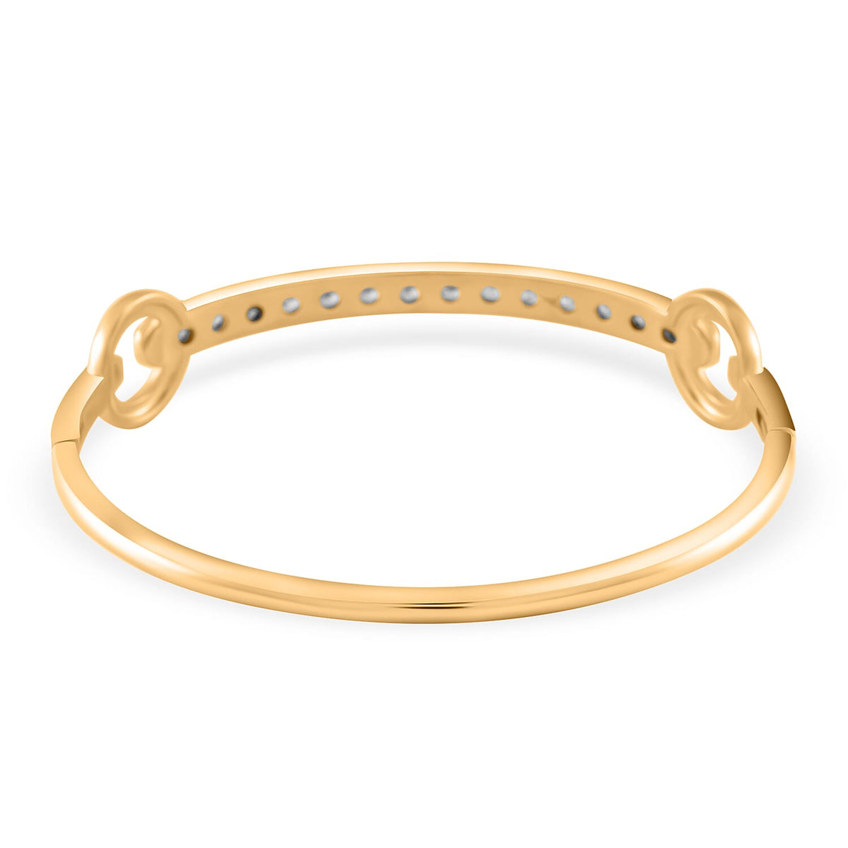Designer Closeout - Snaffle White Cubic Zirconia Bangle (Size - 7.5)  1.20 Ct. V32666378 4