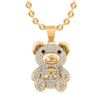 White & Black Cubic Zirconia Necklace with Pendant (Size - 18-2)