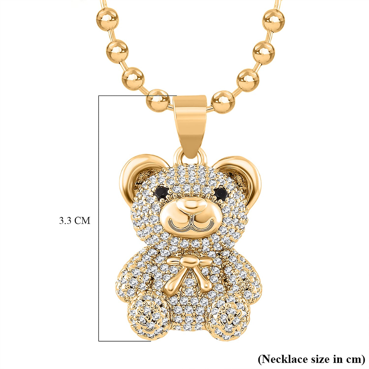 White &amp; Black Cubic Zirconia Necklace with Pendant (Size - 18-2) 8015941 5