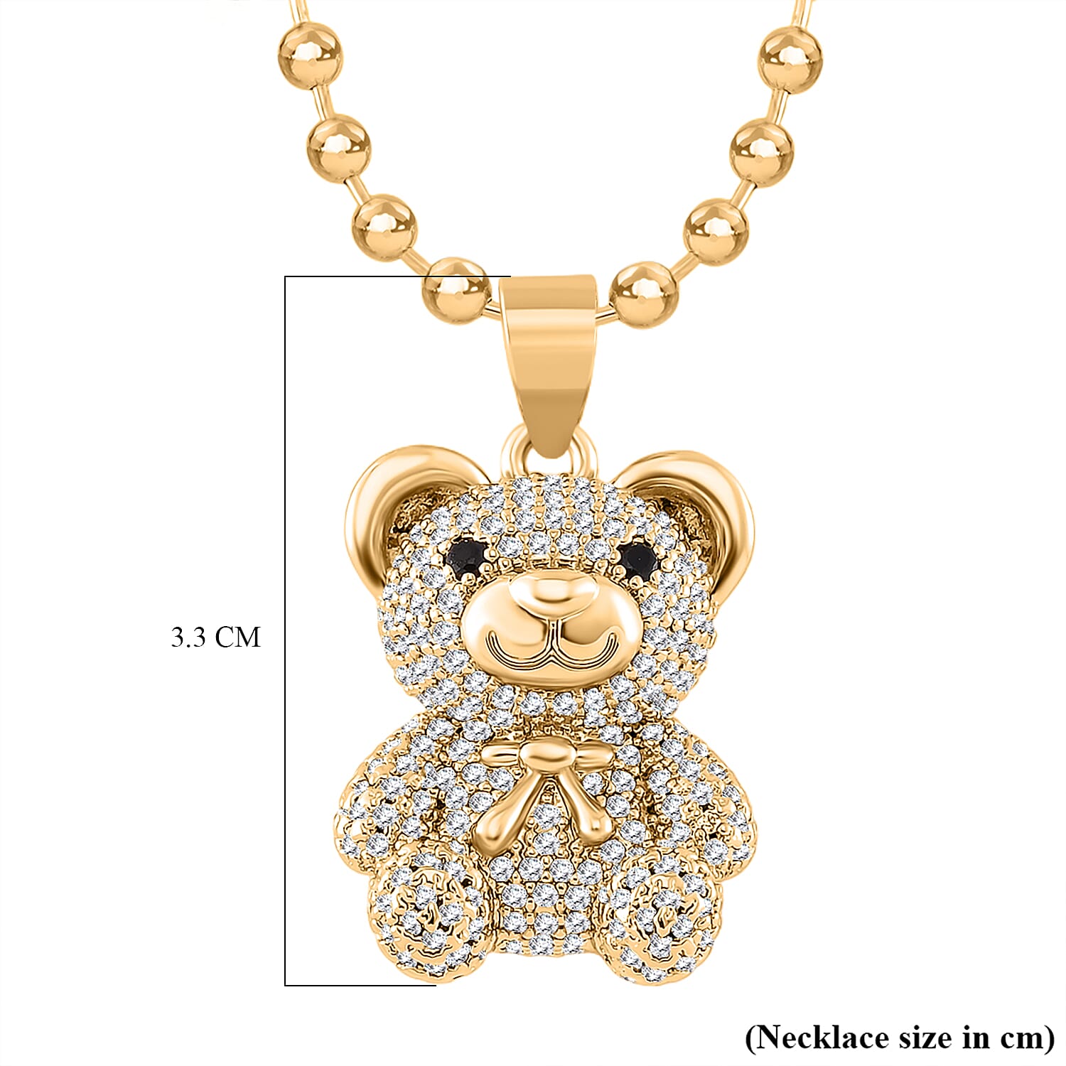 White &amp; Black Cubic Zirconia Necklace with Pendant (Size - 18-2) 8015941 5