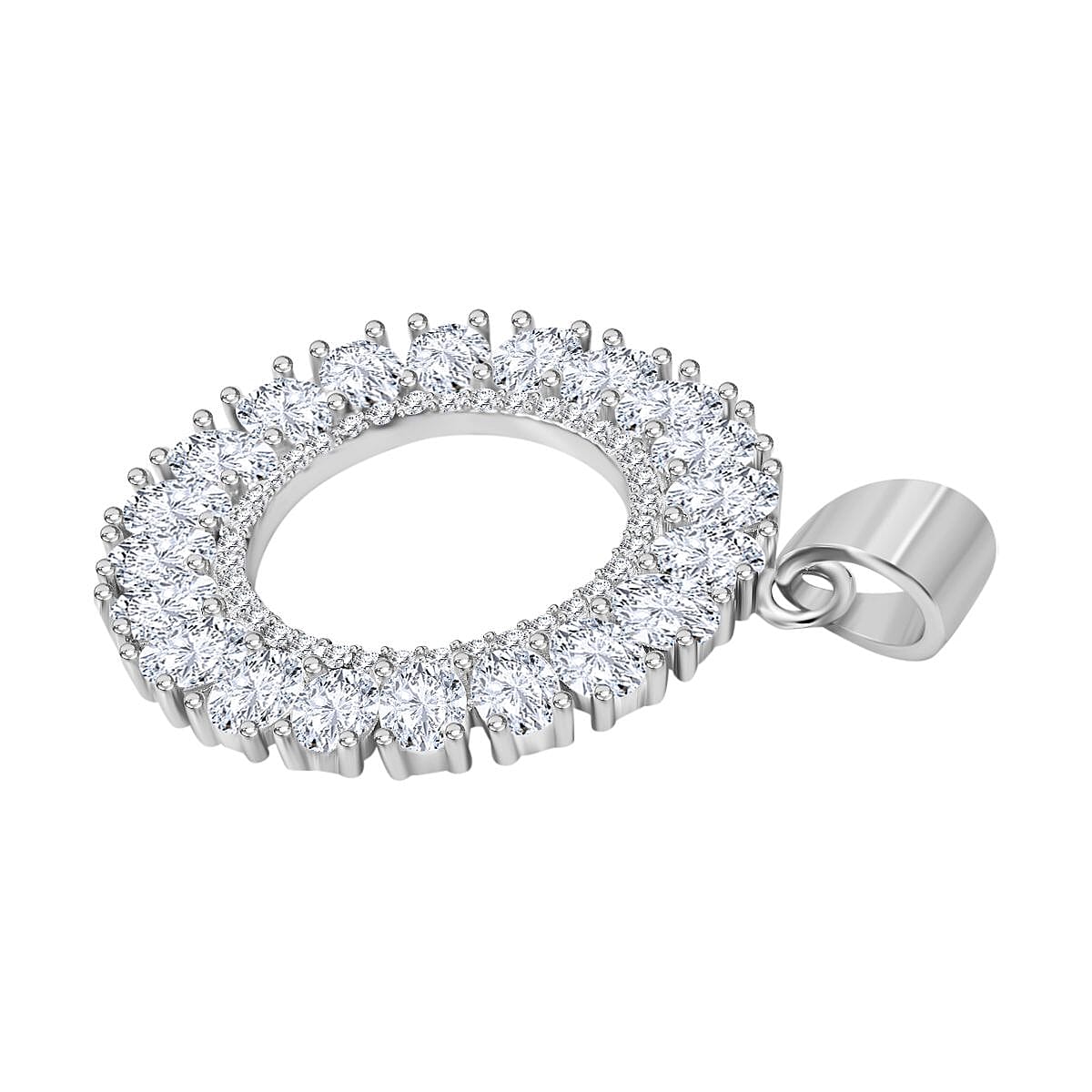 White Cubic Zirconia Boat Ring in Rhodium Overlay Sterling Silver 1.41 ct. 2468608 6