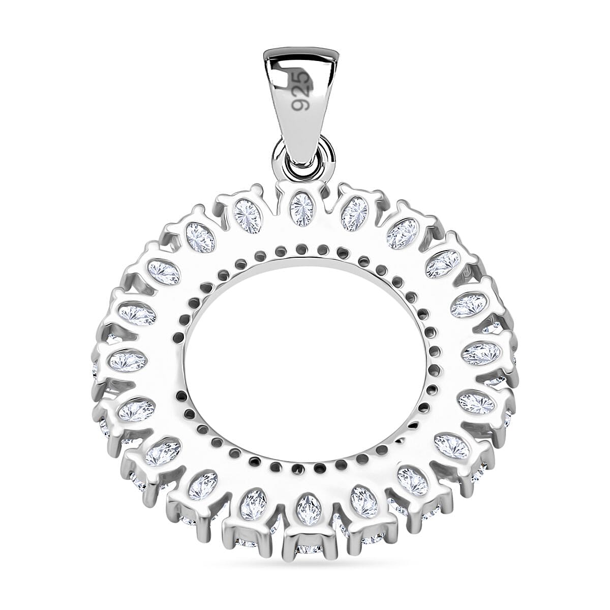 White Cubic Zirconia Boat Ring in Rhodium Overlay Sterling Silver 1.41 ct. 2468608 8