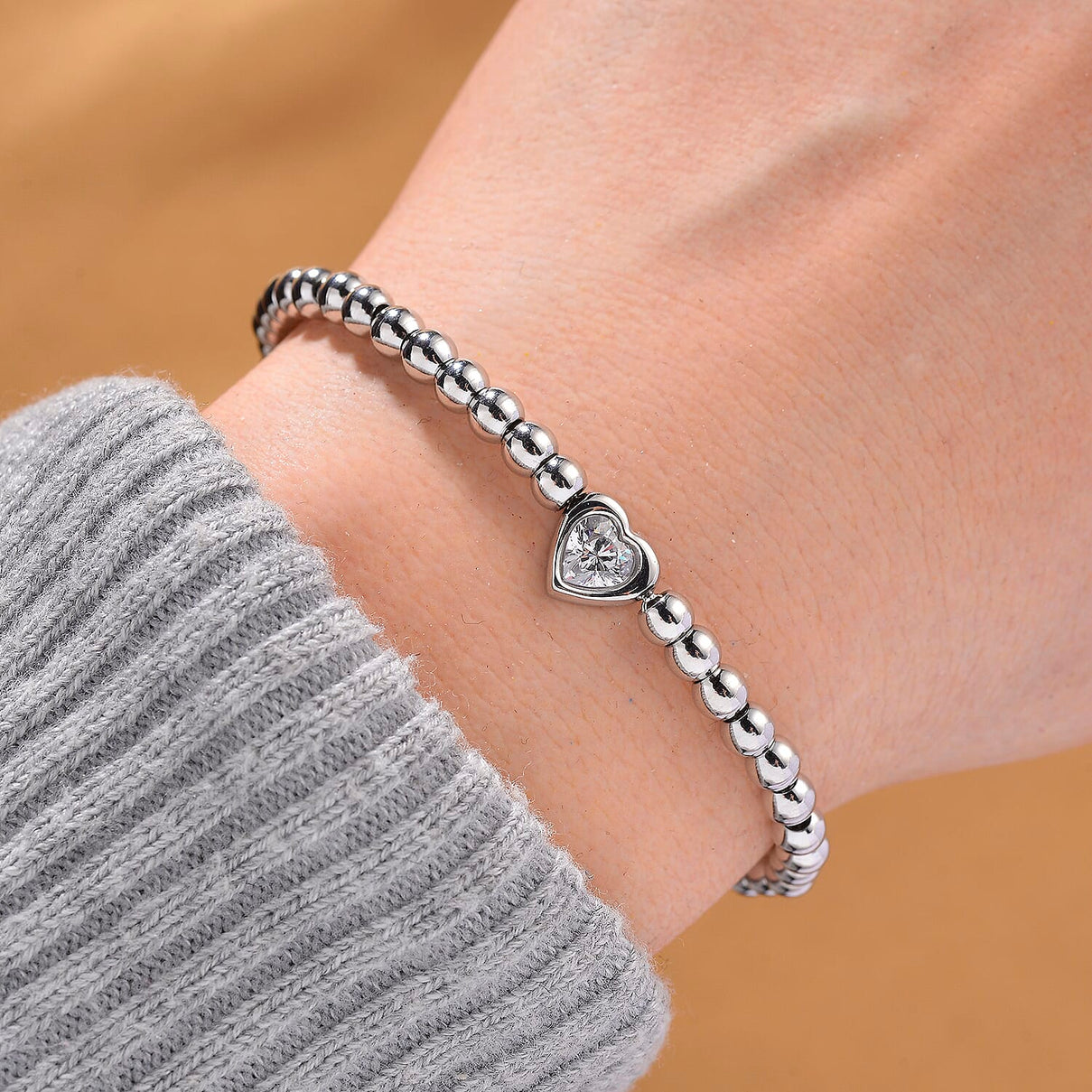 White Cubic Zirconia Bracelet (Size - 7.5 with Ext) in Silver Tone 8193664 2