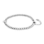 White Cubic Zirconia Bracelet (Size - 7.5 with Ext) in Silver Tone