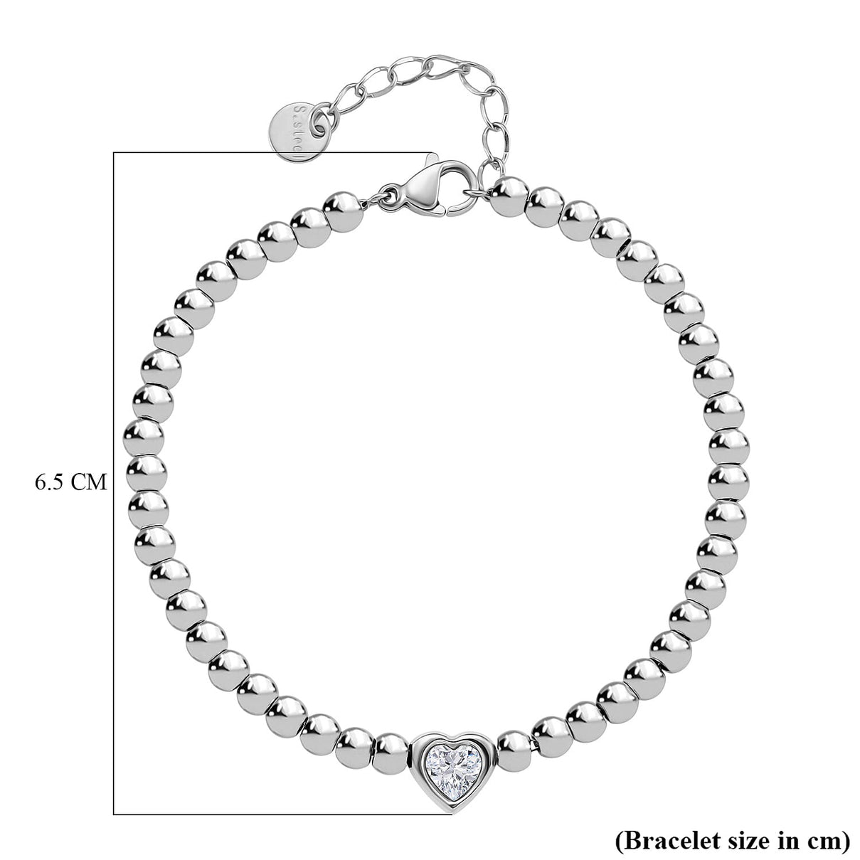 White Cubic Zirconia Bracelet (Size - 7.5 with Ext) in Silver Tone 8193664 5