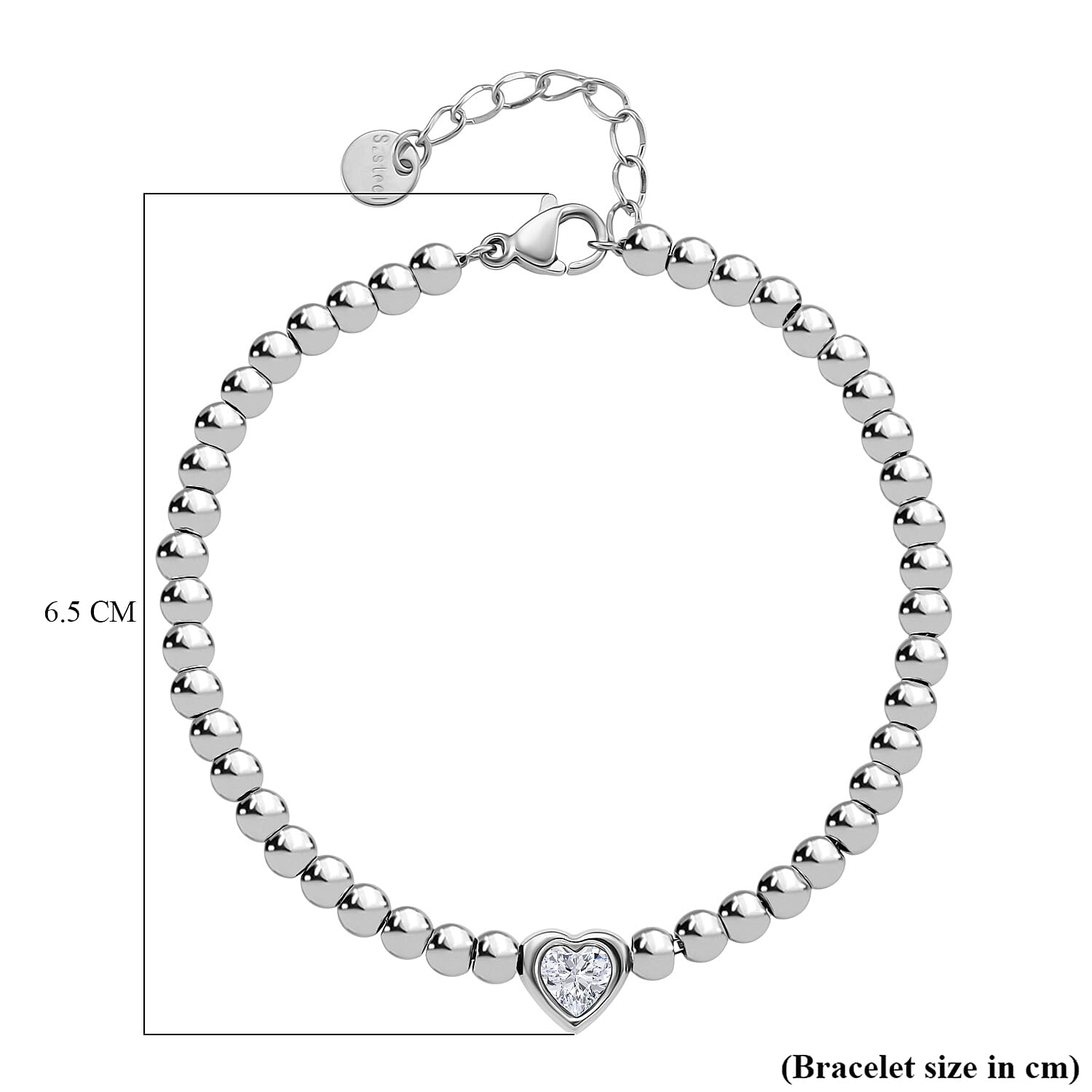 White Cubic Zirconia Bracelet (Size - 7.5 with Ext) in Silver Tone 8193664 5