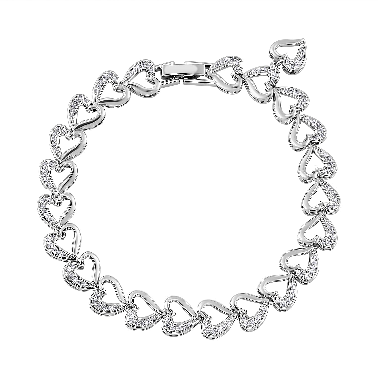 Designer Inspired-White Cubic Zirconia Bracelet (Size - 7.5) 8016001 0