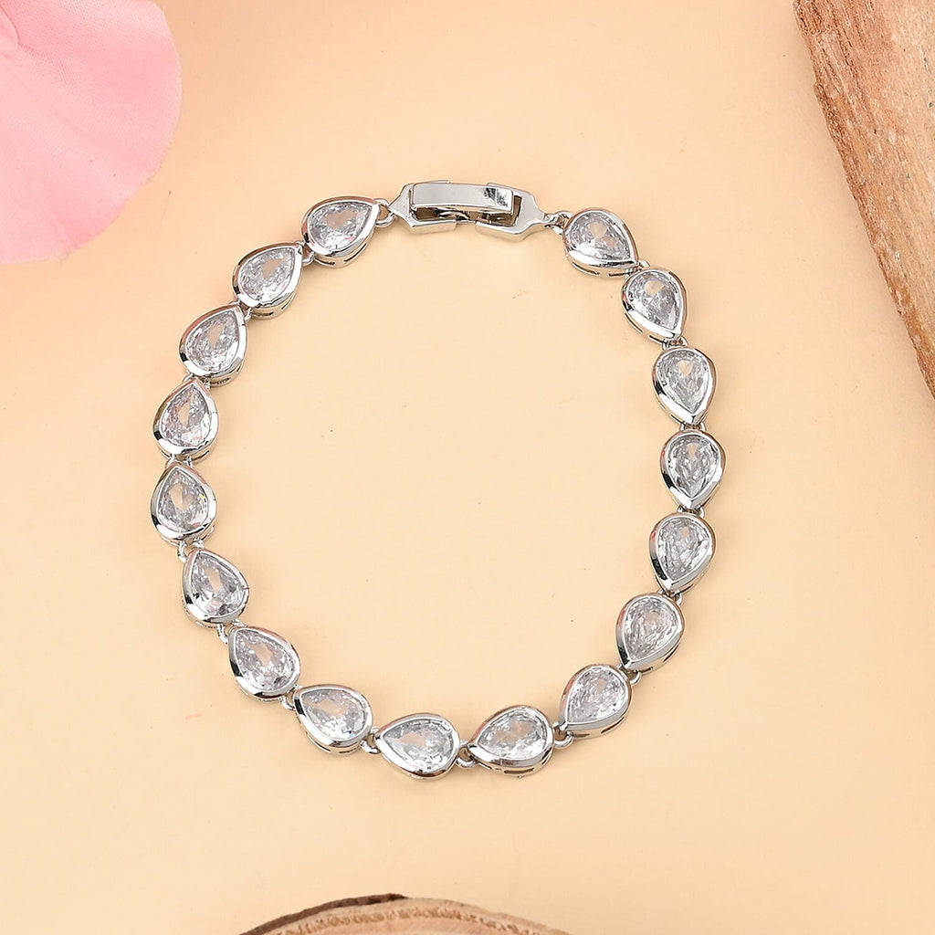 Lustro Stella - White Cubic Zirconia Tennis Bracelet (Size - 7.5)
