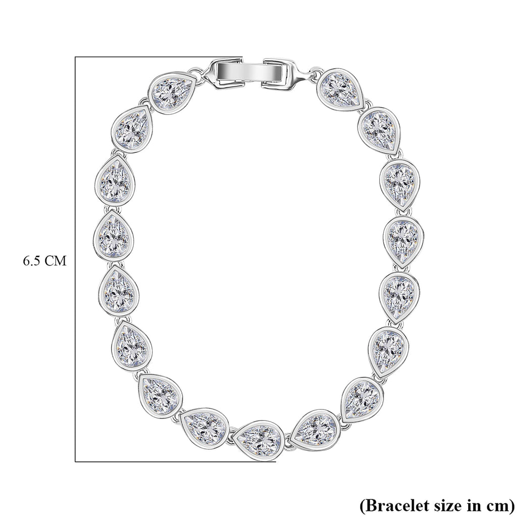 Lustro Stella - White Cubic Zirconia Tennis Bracelet (Size - 7.5)