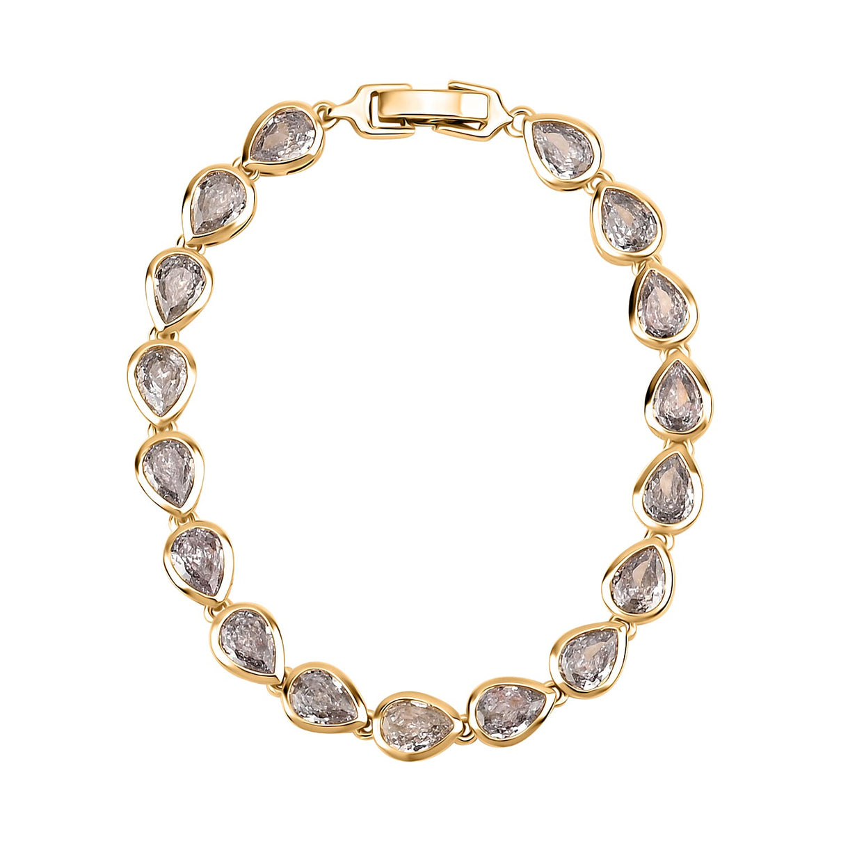 White Cubic Zirconia  Bracelet (Size - 7.5) Pure Yellow Brass 8.000  Ct. 7326486 0