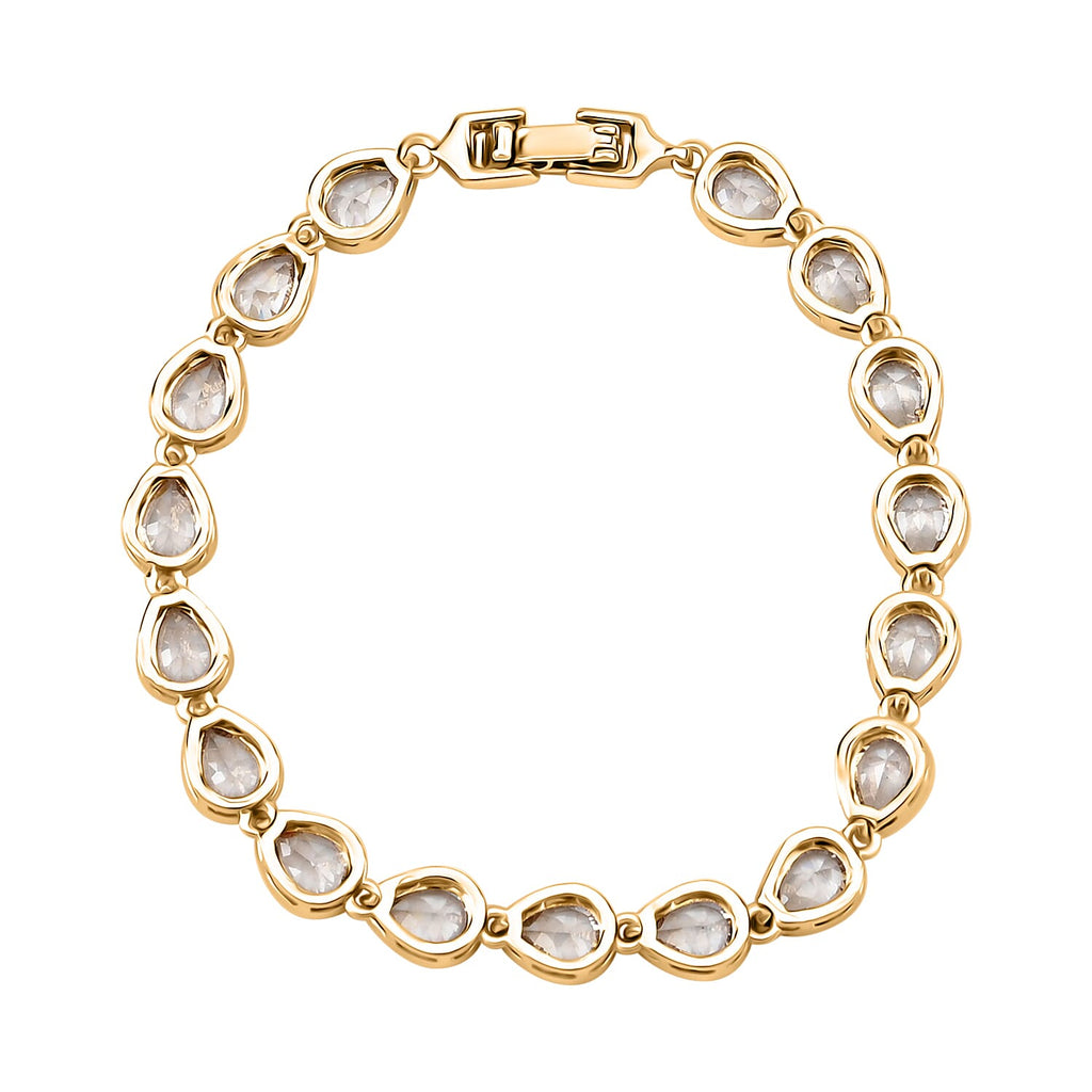 Lustro Stellal- White Cubic Zirconia  Bracelet (Size - 7.5)