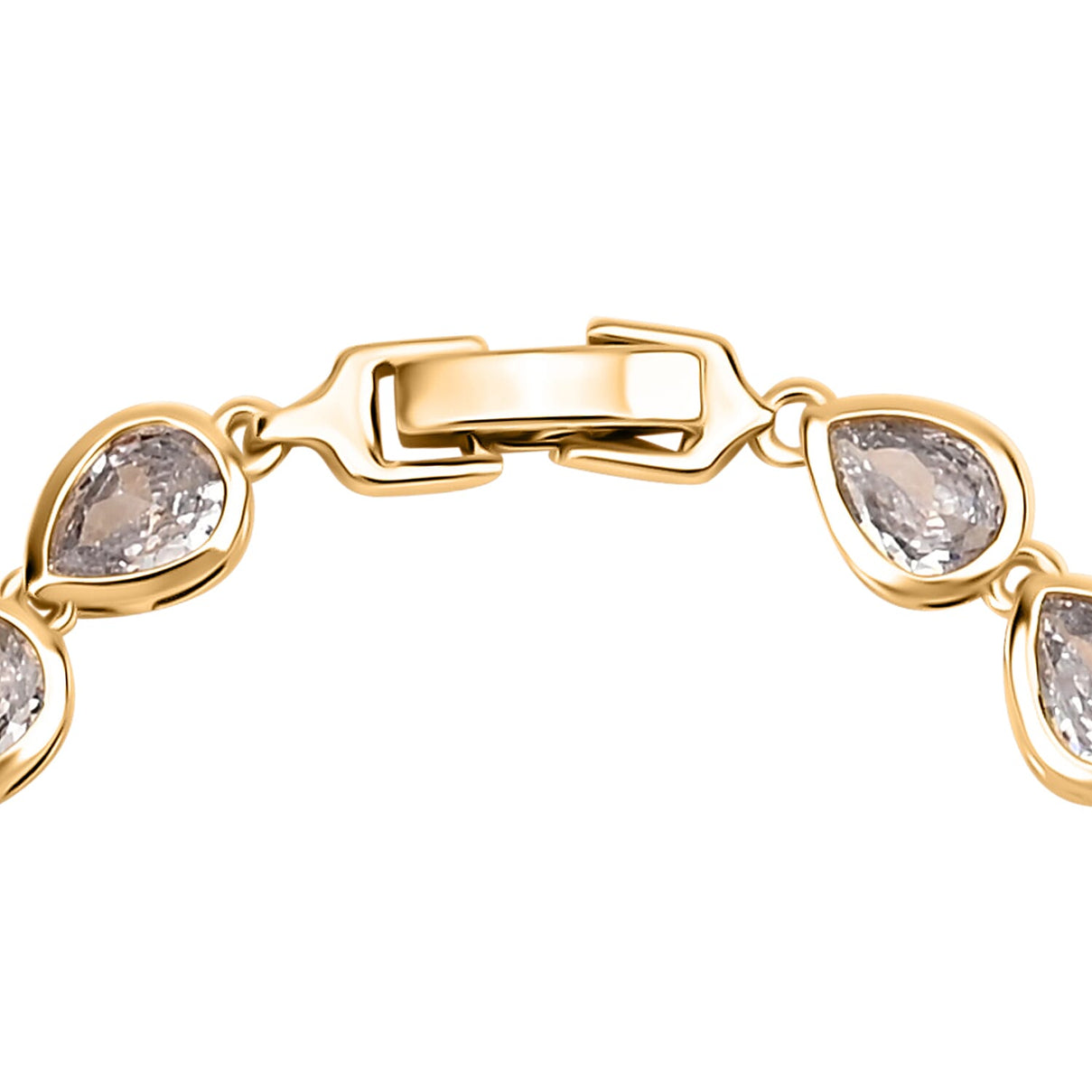 White Cubic Zirconia  Bracelet (Size - 7.5) Pure Yellow Brass 8.000  Ct. 7326486 5