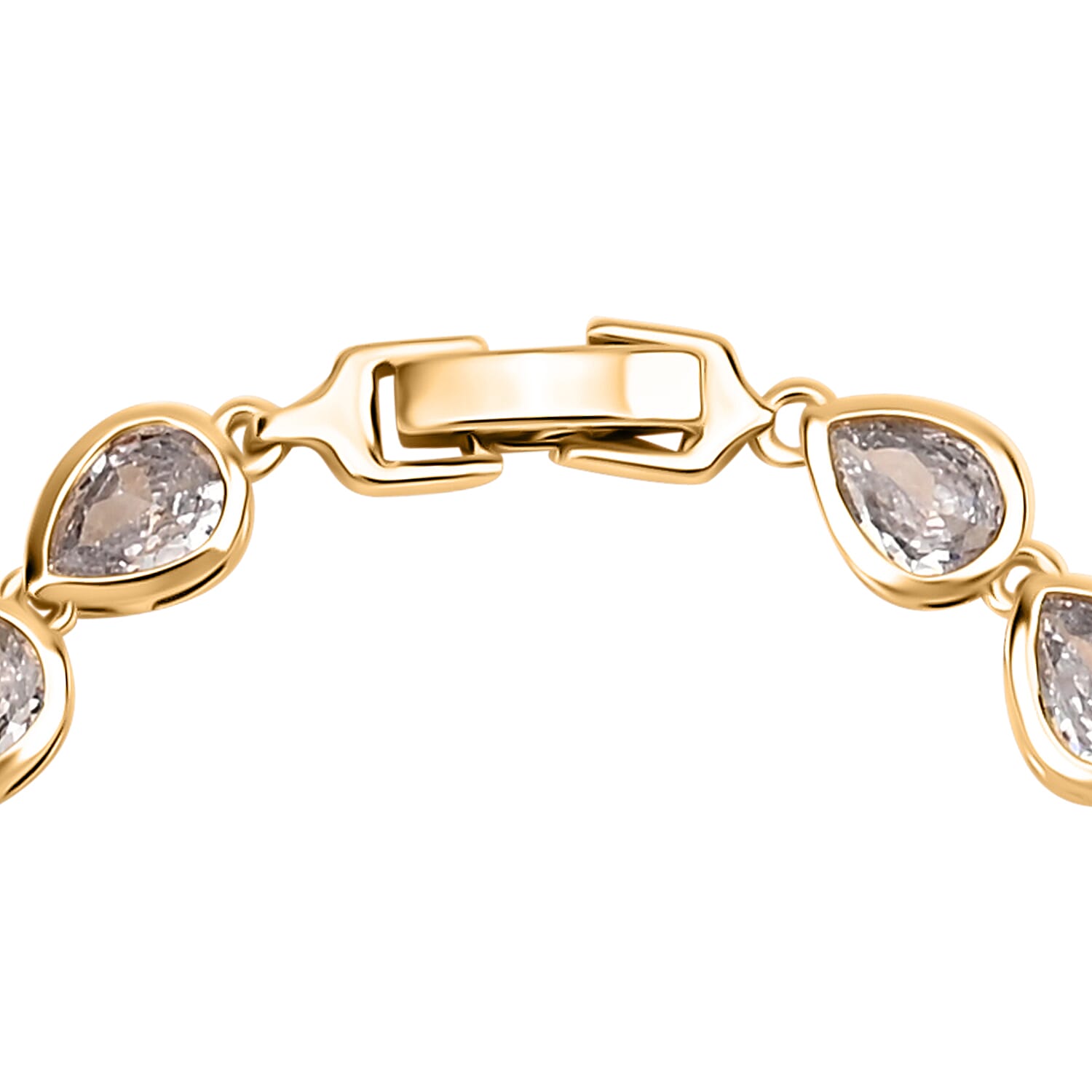 White Cubic Zirconia  Bracelet (Size - 7.5) Pure Yellow Brass 8.000  Ct. 7326486 5