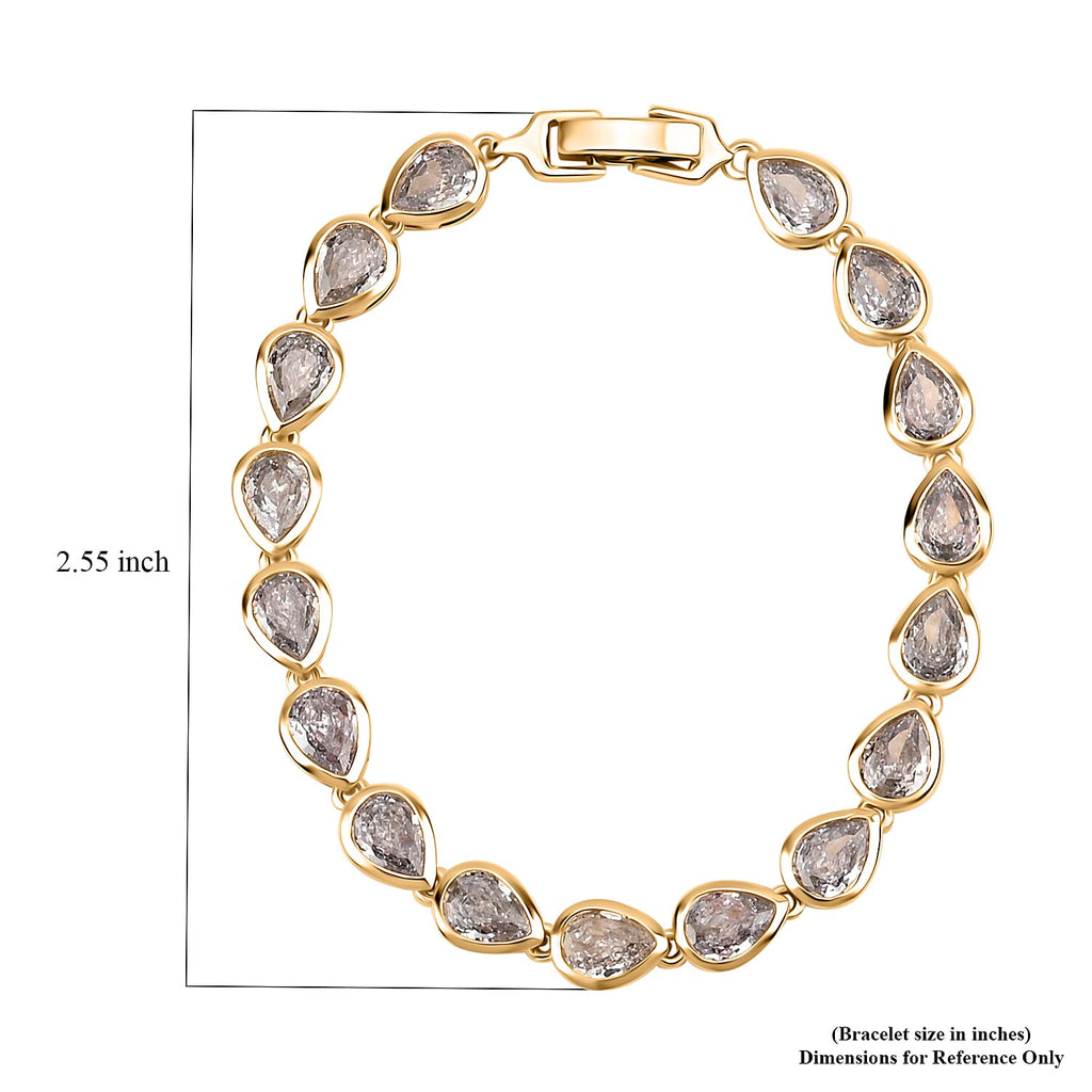 Lustro Stellal- White Cubic Zirconia  Bracelet (Size - 7.5)