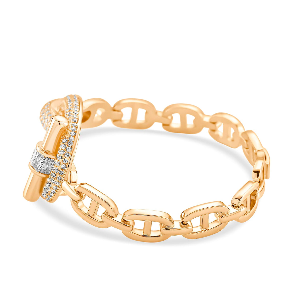 White Cubic Zirconia Bracelet (Size - 7.5) in Gold Colour Plating 8160726 3