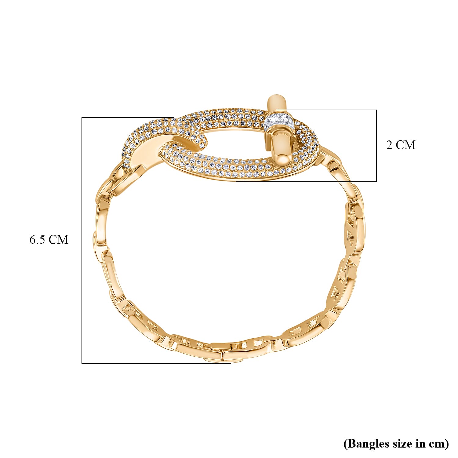 White Cubic Zirconia Bracelet (Size - 7.5) in Gold Colour Plating 8160726 5