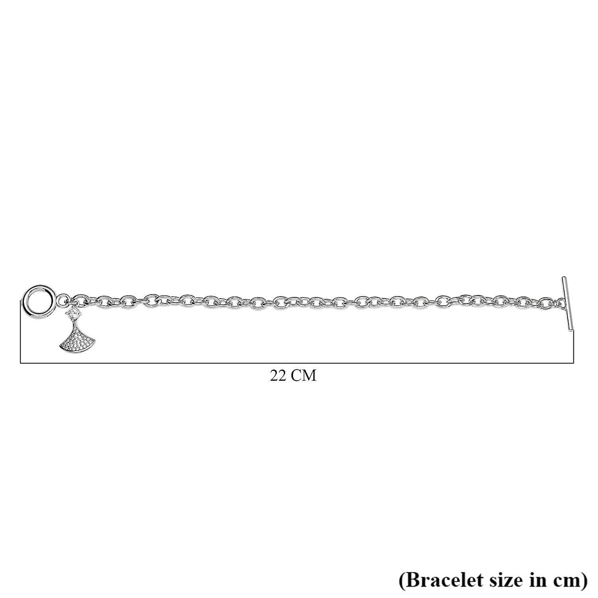 Cubic Zirconia Cable Chain Bracelet (Size - 7.5) with T-Bar Clasp 7606542 3