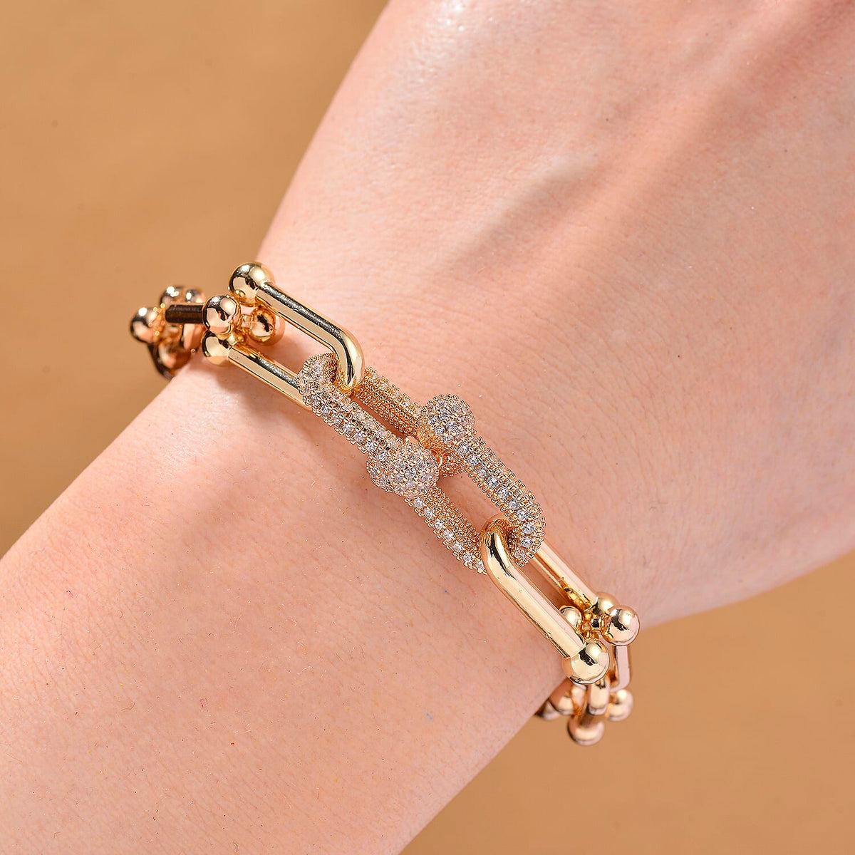 Designer Inspired  - White Cubic Zirconia Industrial Bracelet (Size - 9) 8160767 2