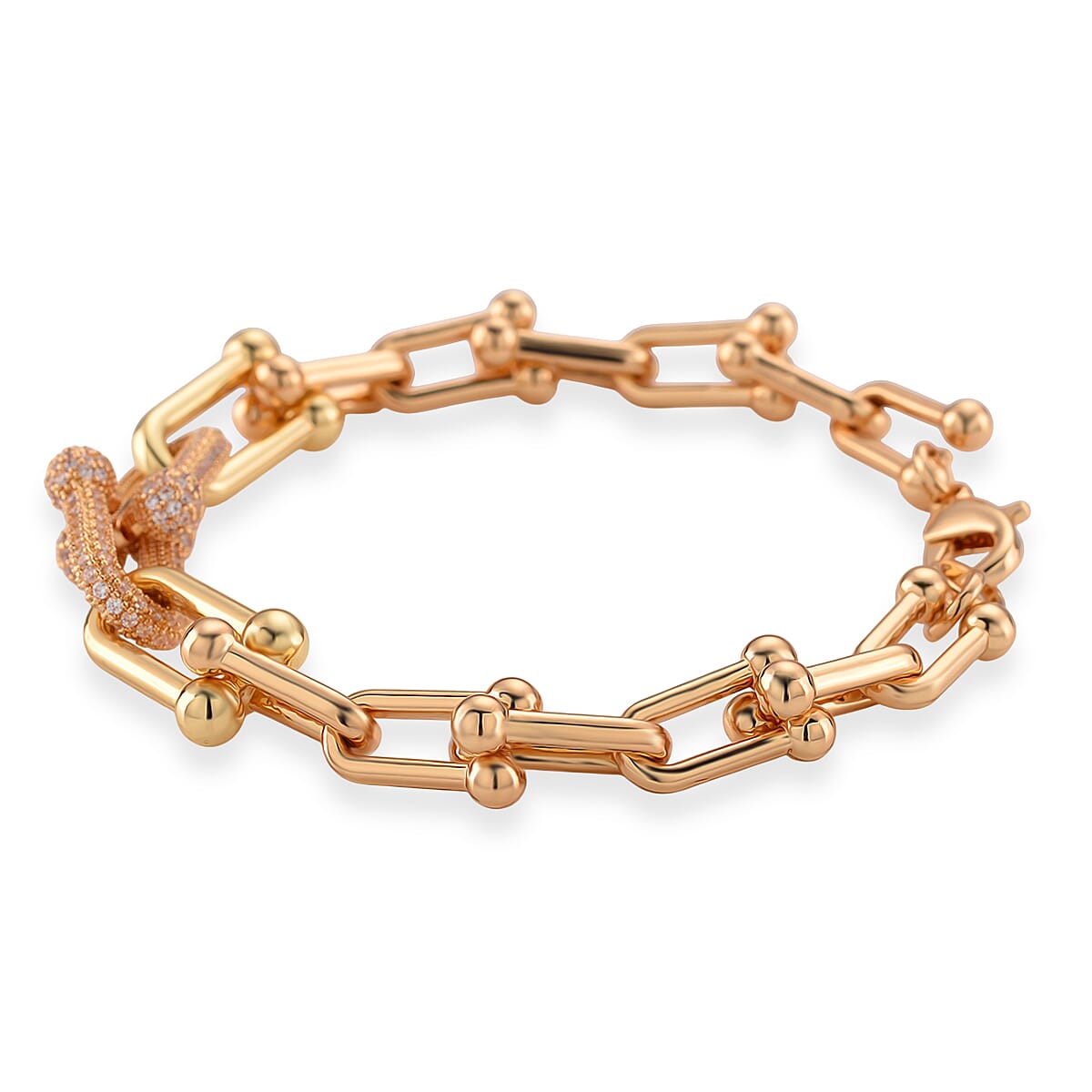 Designer Inspired  - White Cubic Zirconia Industrial Bracelet (Size - 9) 8160767 3