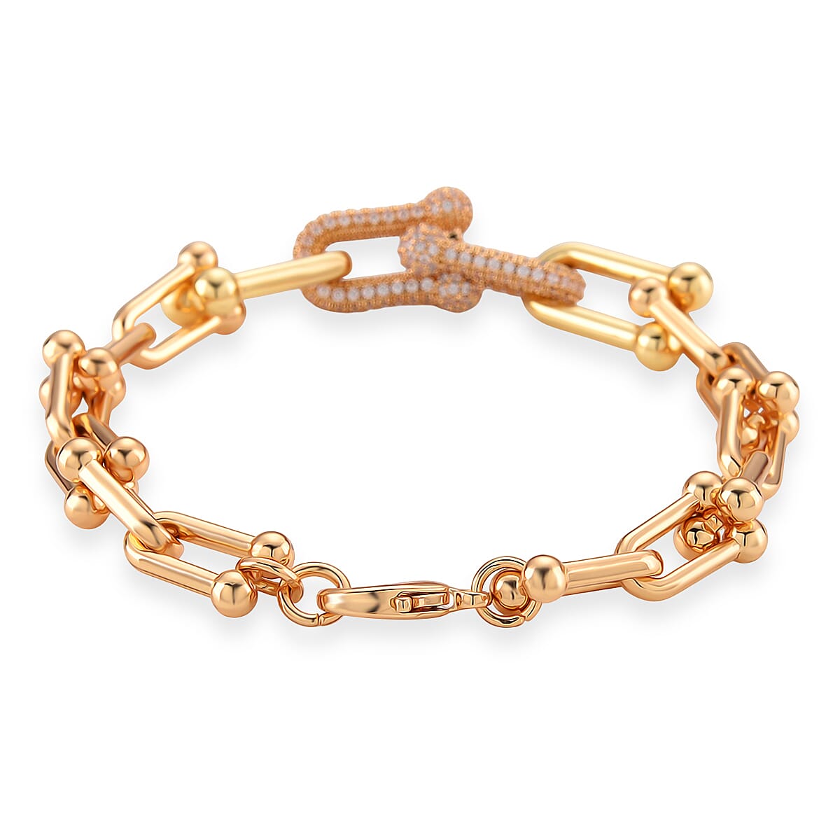 Designer Inspired  - White Cubic Zirconia Industrial Bracelet (Size - 9) 8160767 4