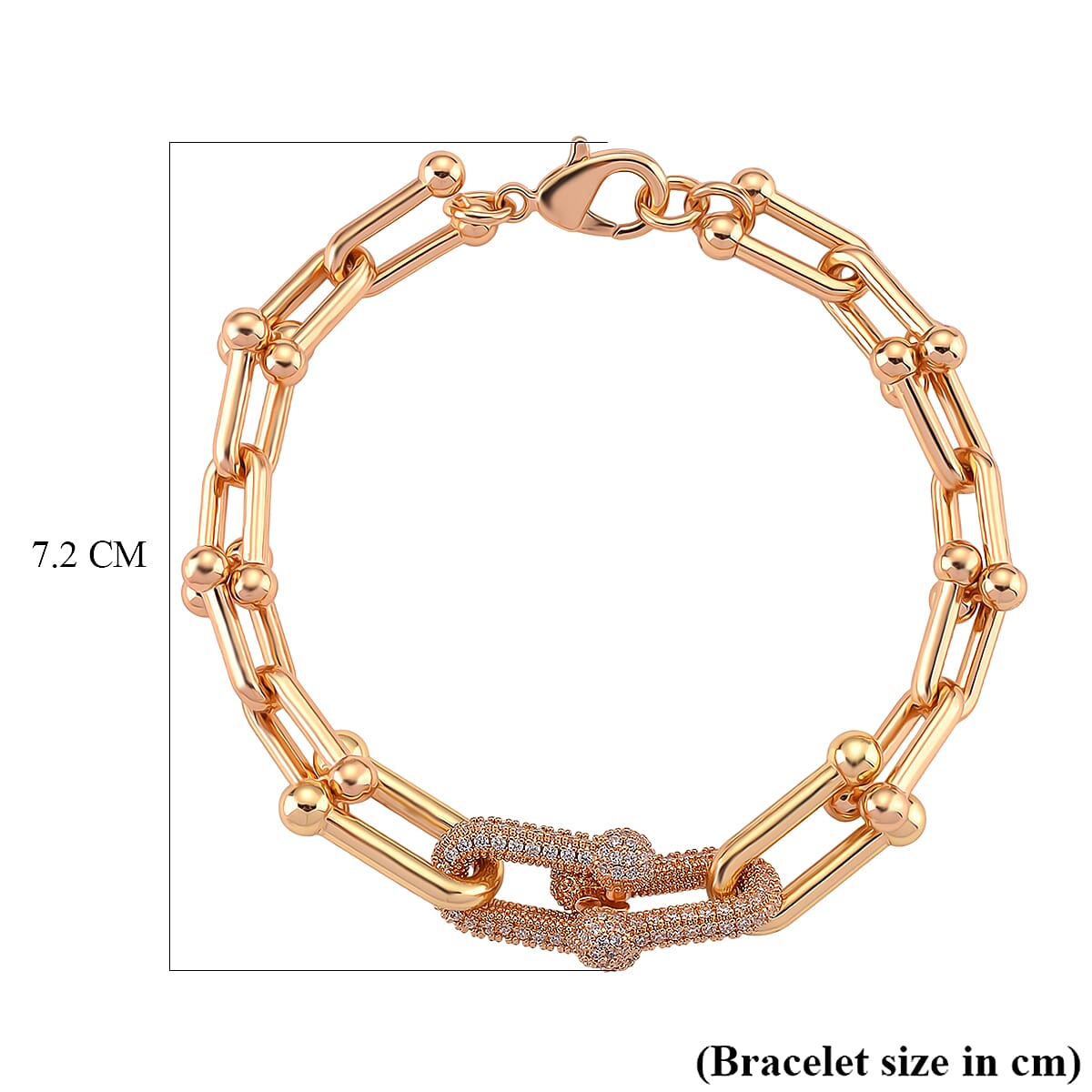 Designer Inspired  - White Cubic Zirconia Industrial Bracelet (Size - 9) 8160767 6