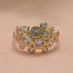 White Cubic Zirconia Ring in 18K Yellow Gold Vermeil Plating Sterling Silver 3.11 Ct.