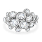 White Cubic Zirconia Ring in Rhodium Overlay Sterling Silver 3.11 Ct.