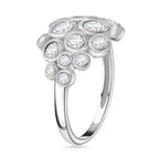 White Cubic Zirconia Ring in Rhodium Overlay Sterling Silver 3.11 Ct.