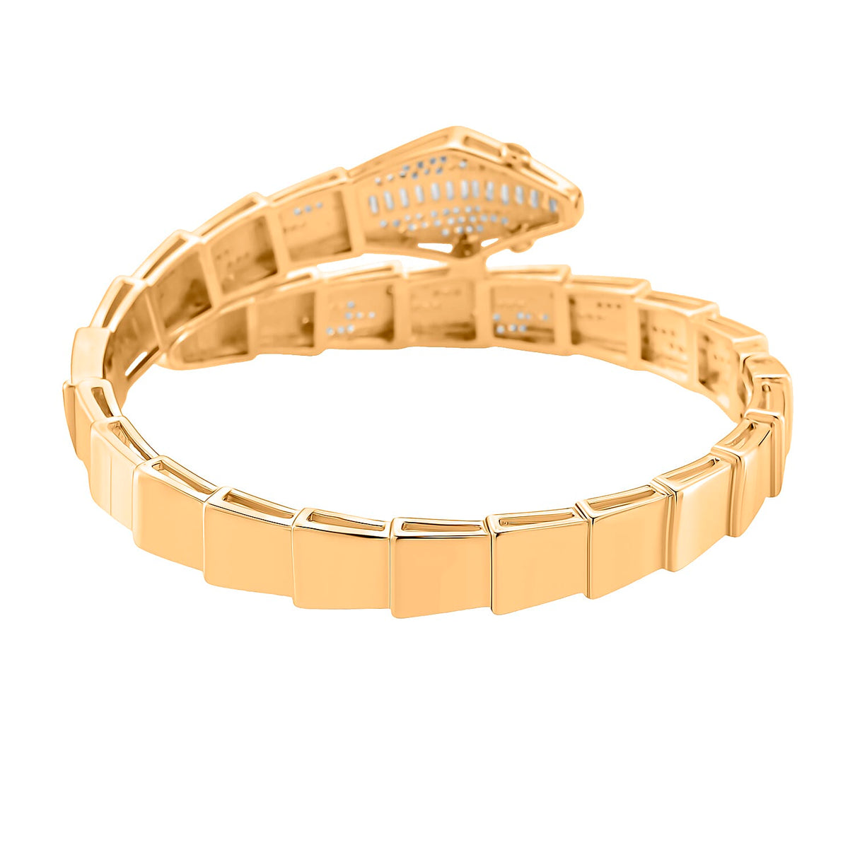 Designer Inspired- White Cubic Zirconia Cuff Bangle (Size - 7.5) 8309191 4
