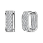 Designer Close Out -White Cubic Zirconia Hoop Earrings