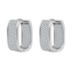 Designer Close Out -White Cubic Zirconia Hoop Earrings