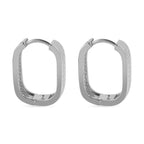 Designer Close Out -White Cubic Zirconia Hoop Earrings