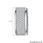 Designer Close Out -White Cubic Zirconia Hoop Earrings