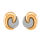 Designer Inspired- Two-Tone Swirl Stud Earring in Gold Plating