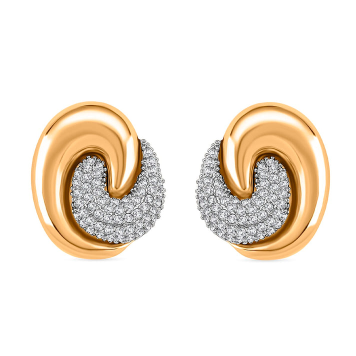Designer Inspired- Two-Tone Swirl Stud Earring in Gold Plating V32730297 1