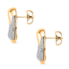 Designer Inspired- Two-Tone Swirl Stud Earring in Gold Plating