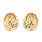Designer Inspired- Two-Tone Swirl Stud Earring in Gold Plating