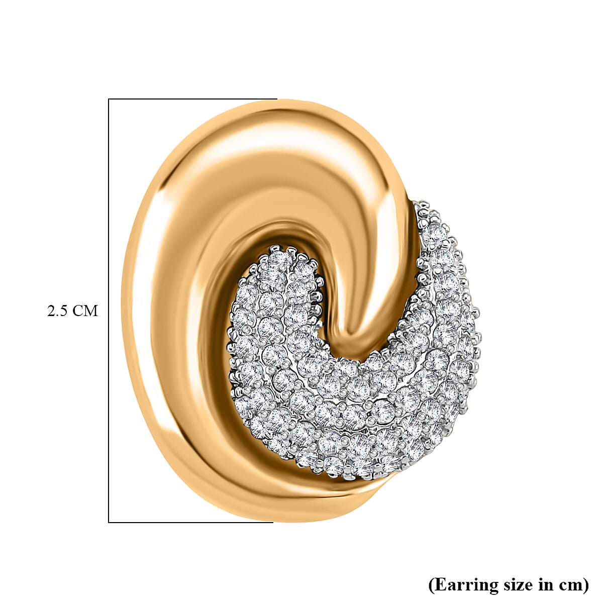 Designer Inspired- Two-Tone Swirl Stud Earring in Gold Plating 8212602 6