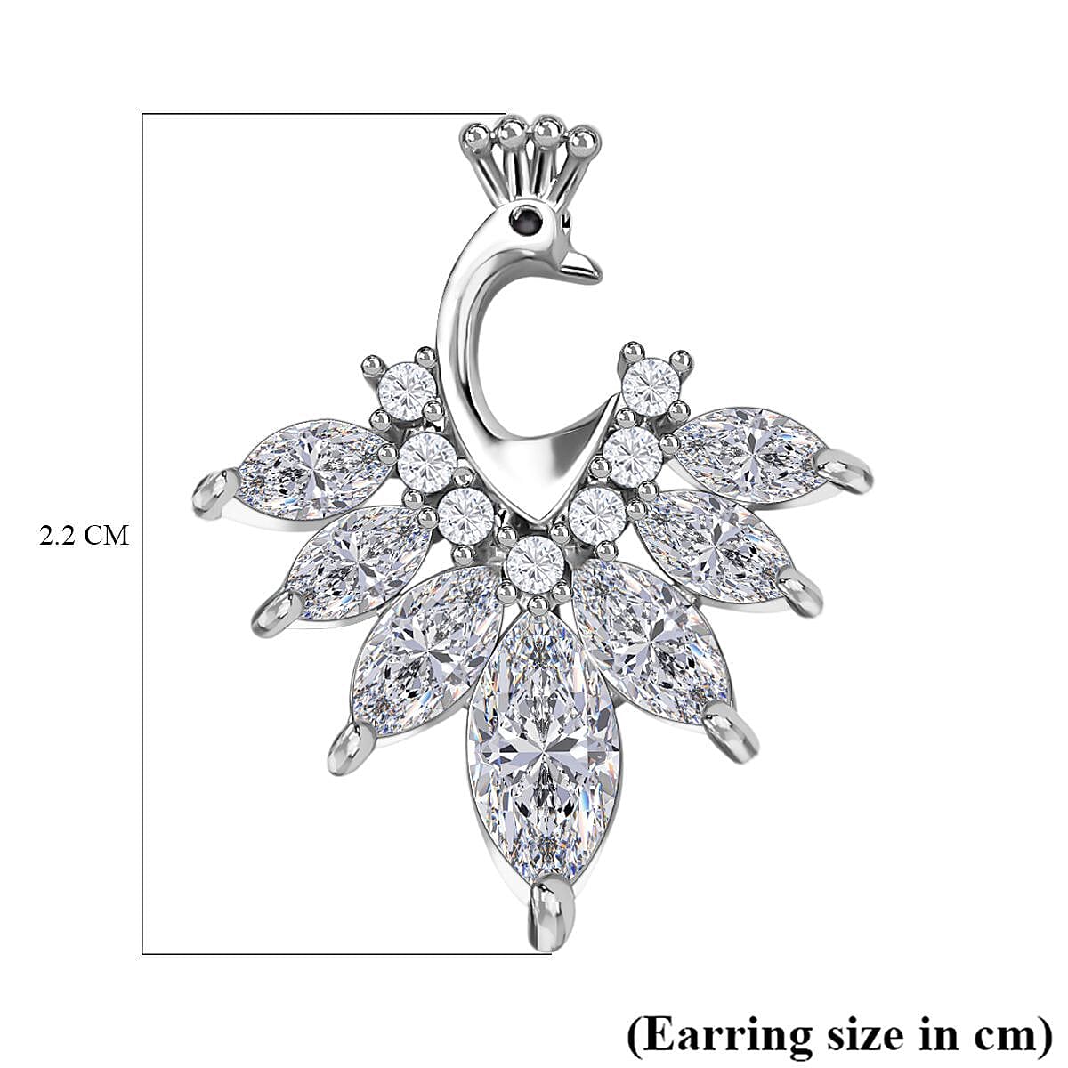 Simulated Diamond Earrings (With Push Back) in Silver Tone 7273231 4