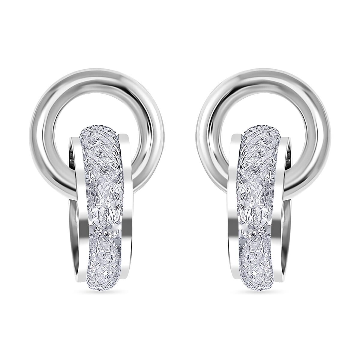 Designer Inspired- White CZ Drop Earrings in Silver Tone 7880330 0
