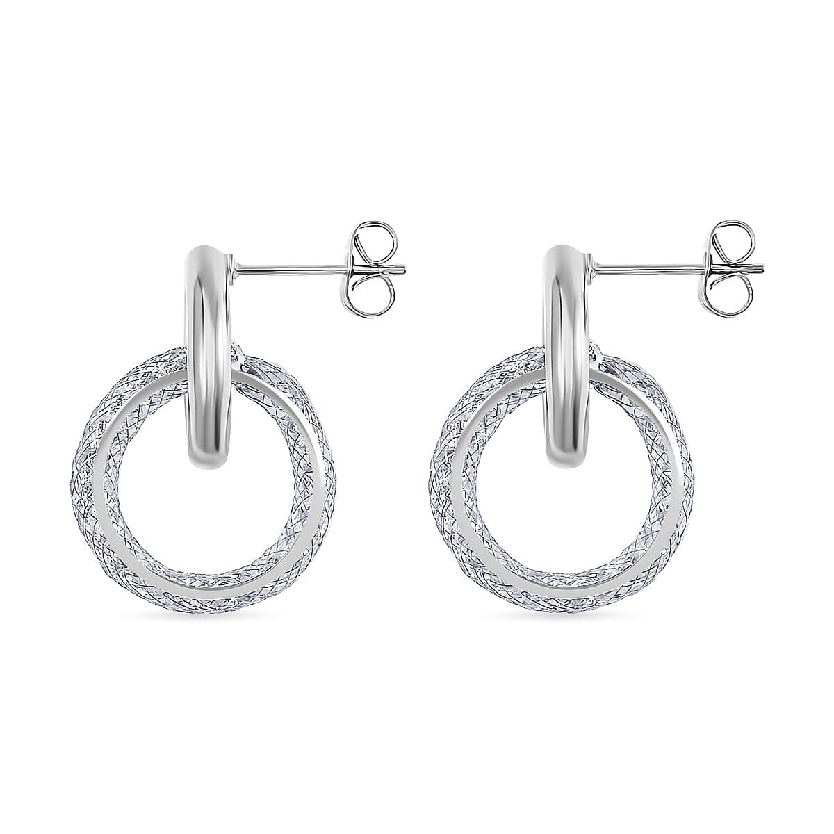 Designer Inspired- White CZ Drop Earrings in Silver Tone 7880330 3