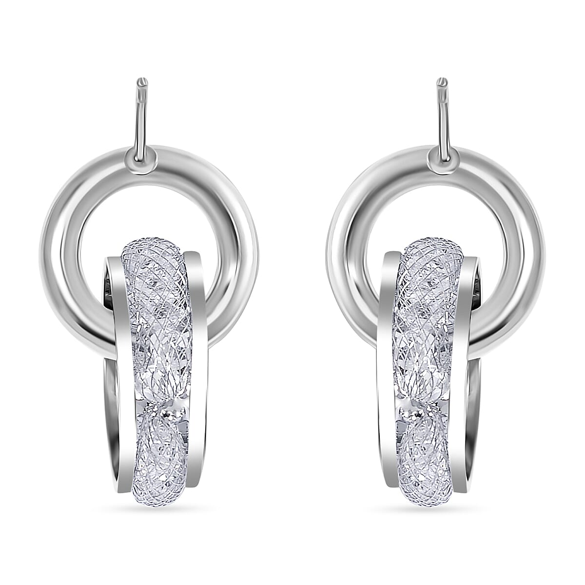 Designer Inspired- White CZ Drop Earrings in Silver Tone 7880330 4