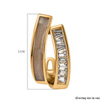 Simulated Diamond Double-Layered Shell Earrings in Yellow Gold Tone